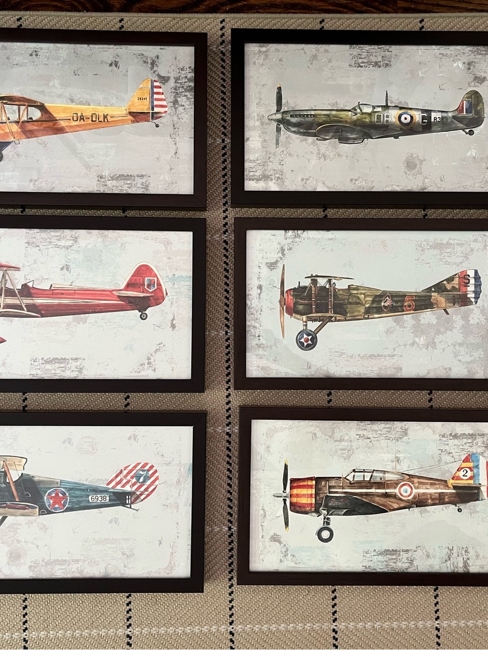 Restoration Hardware Aviator Vintage Plane - Multi-Color Framed Prints